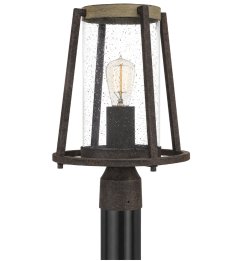 Quoizel Lighting 1 Light Rustic Black Brockton Outdoor Lantern